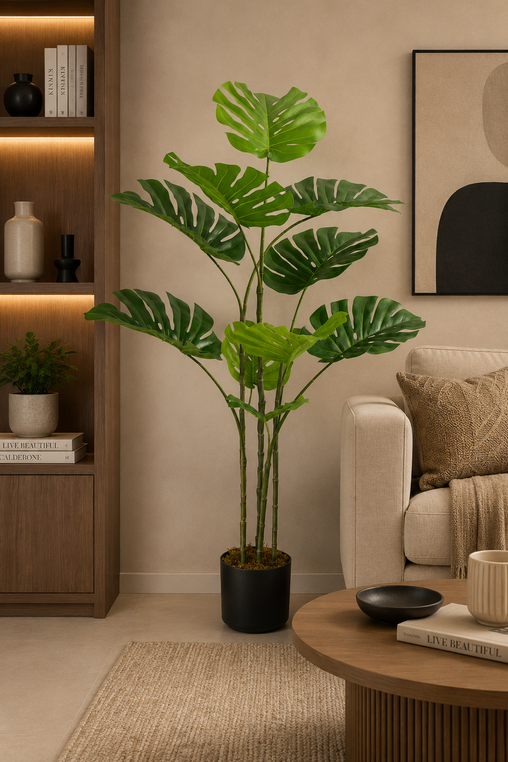 Premium Monstera Artificial Plant 47 Inch Faux