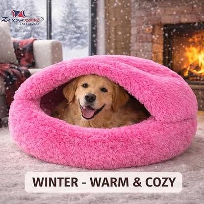 Zexsazone Premium Hooded Nesting Pet Bed | 65cm