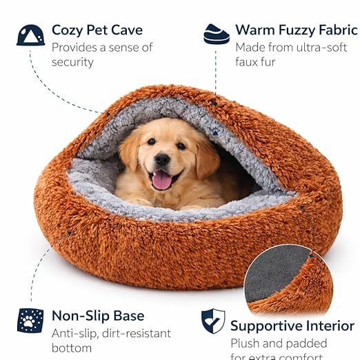 Zexsazone Premium Hooded Nesting Pet Bed | 65cm