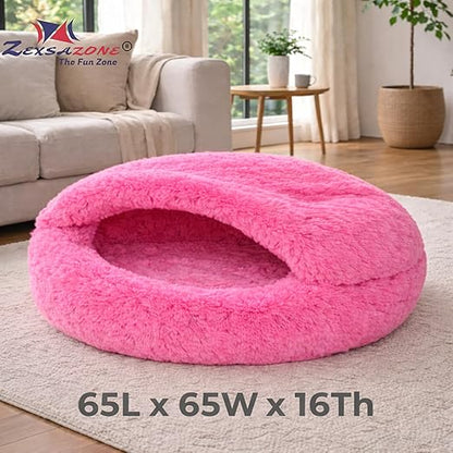 Zexsazone Premium Hooded Nesting Pet Bed | 65cm