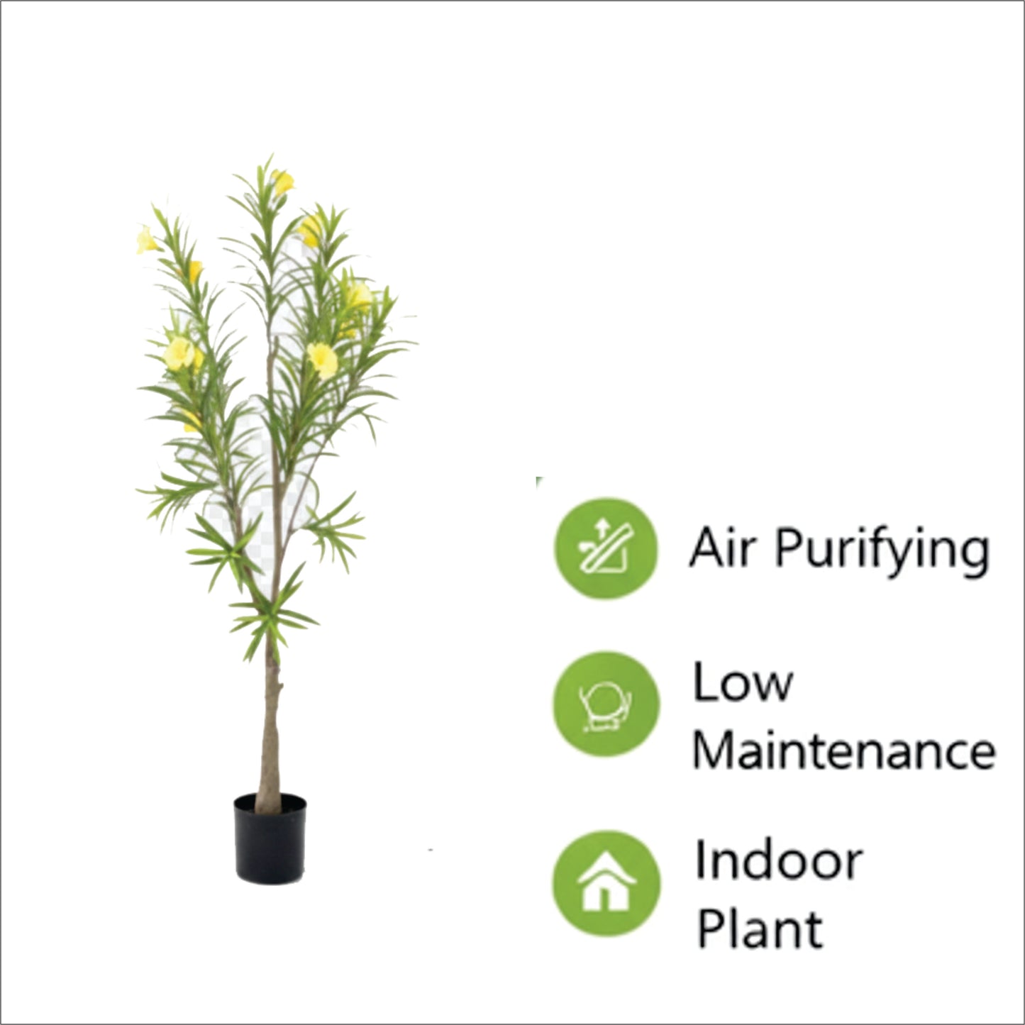 Premium Artificial Yellow Oleander Blossom Tree