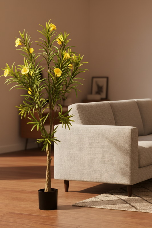 Premium Artificial Yellow Oleander Blossom Tree