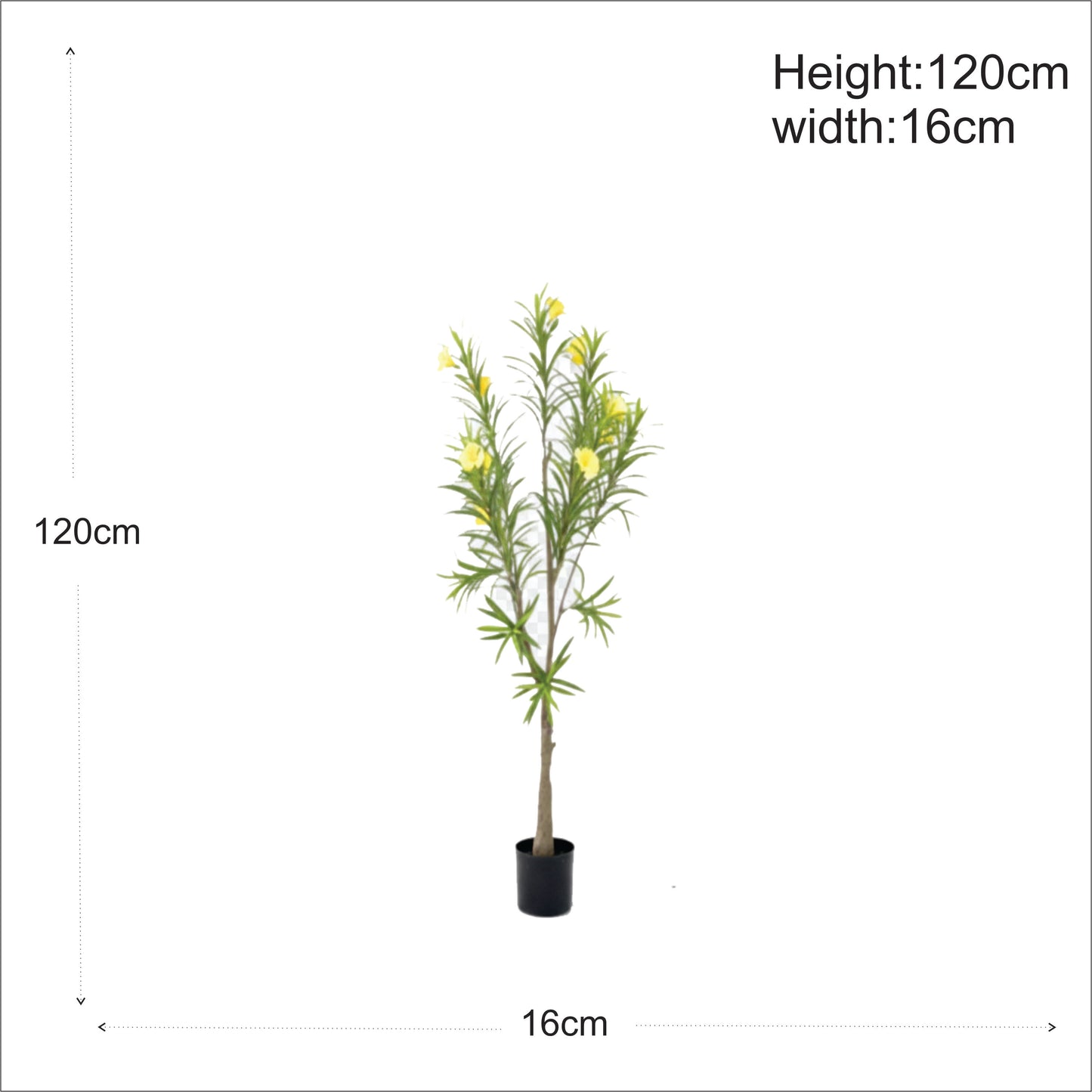 Premium Artificial Yellow Oleander Blossom Tree
