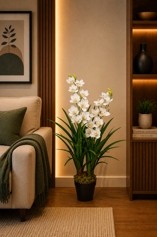 Premium Orchid Faux Plant 35 Inch Faux Flower