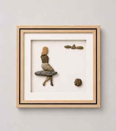 "Lift Me Higher" Silent Composition Pebble Art Frame