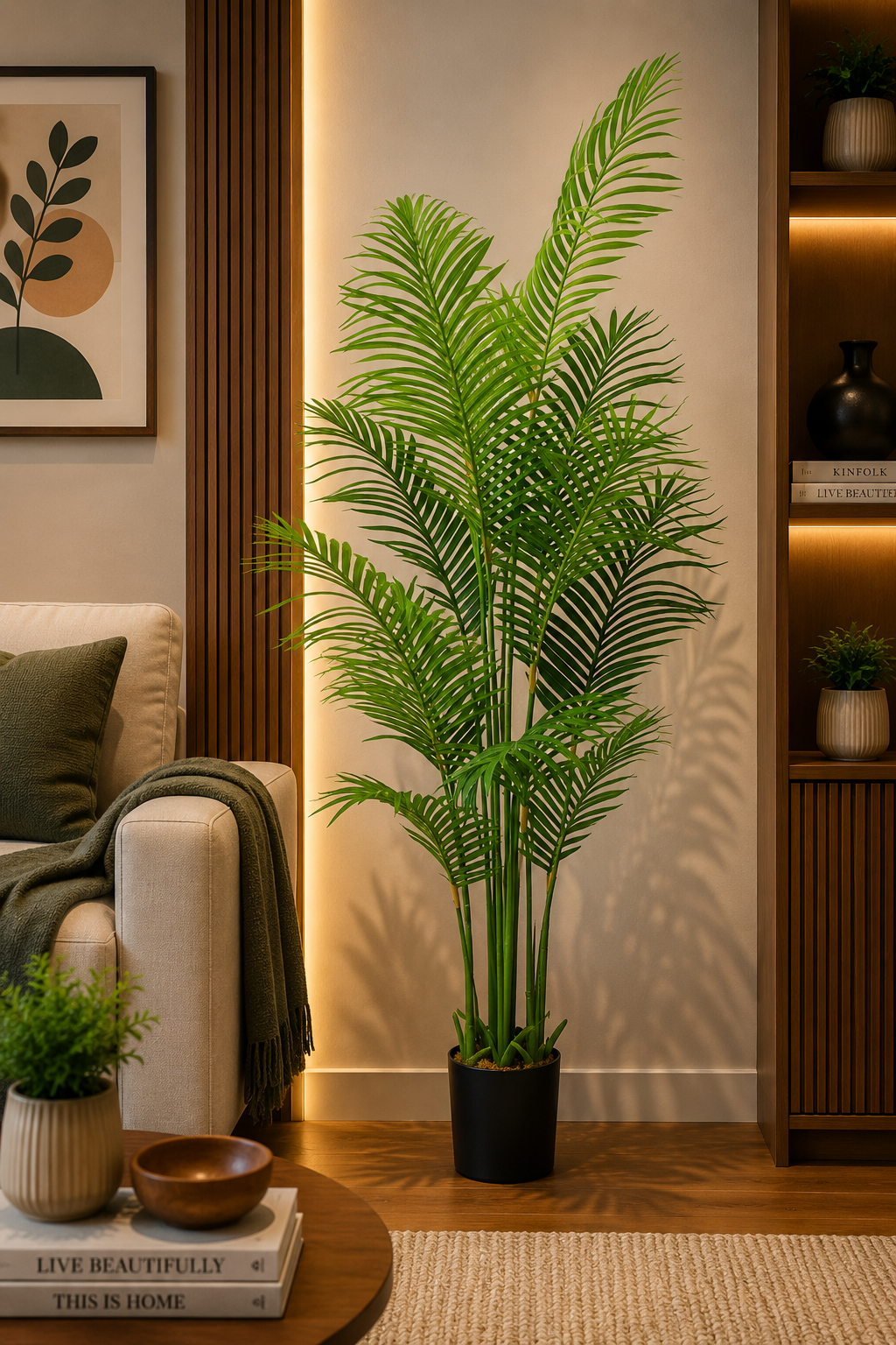 Artificial Tropical Palm Tree - 70.87″ Tall Faux Plant