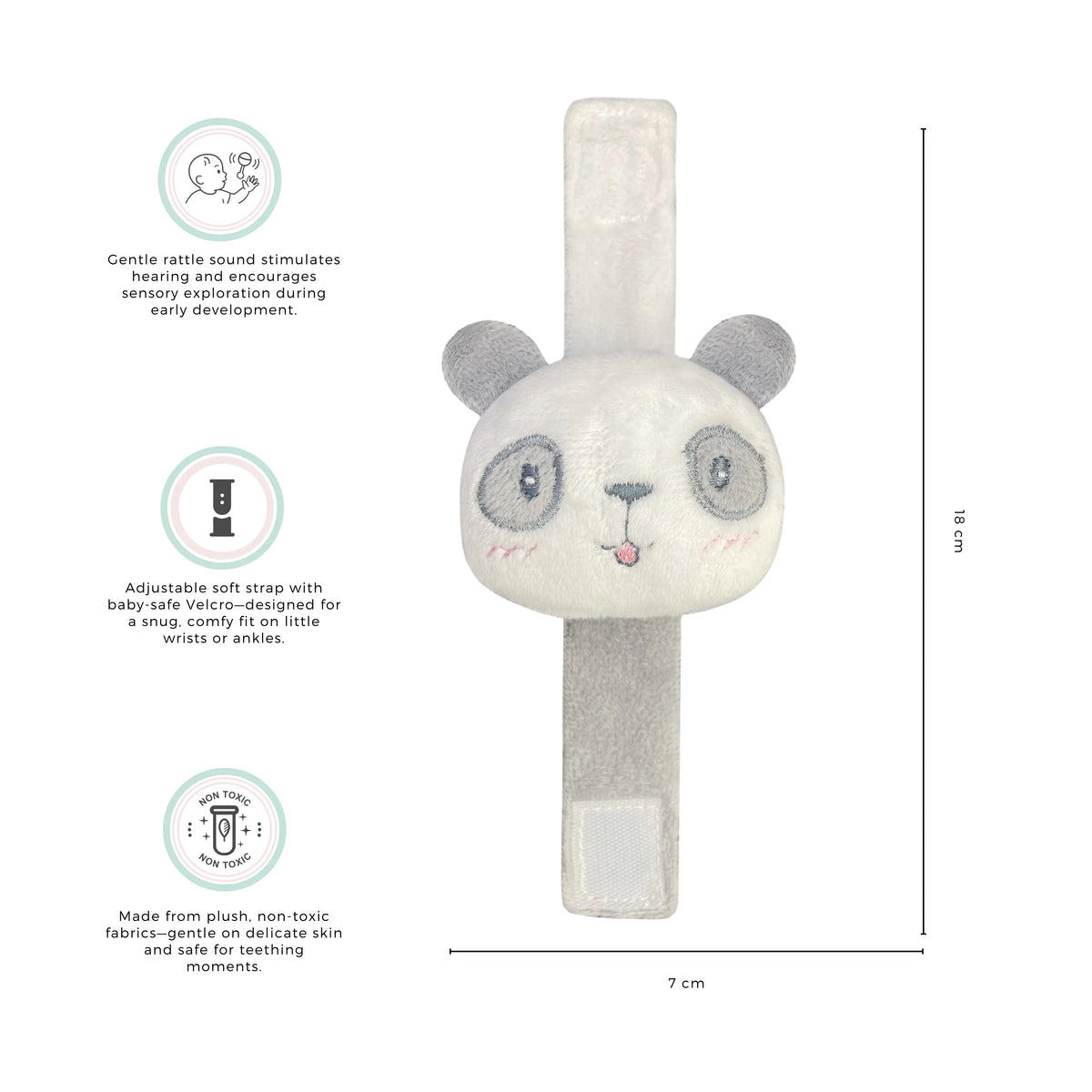 Panda Wrist Rattle