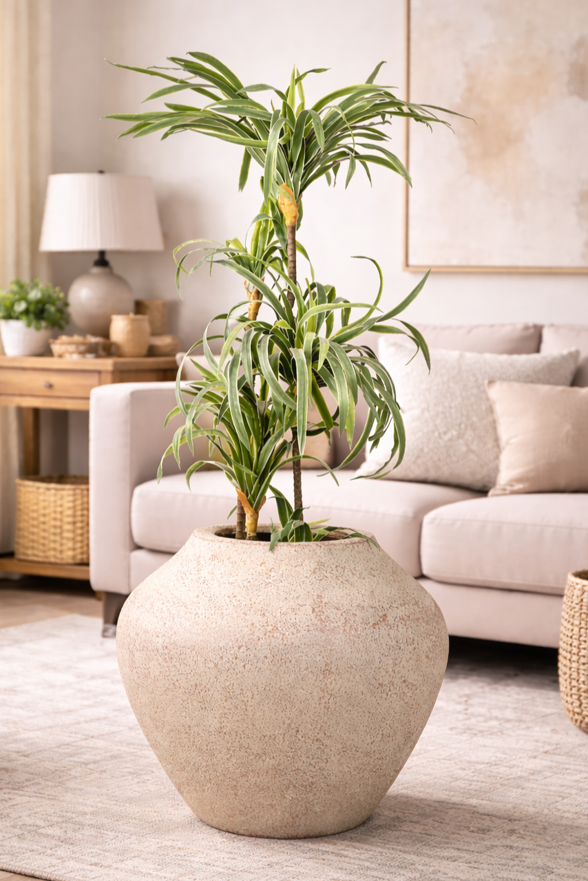Mallow Rust Fiberglass Planter | Premium Lightweight Textured Indoor & Outdoor Pot