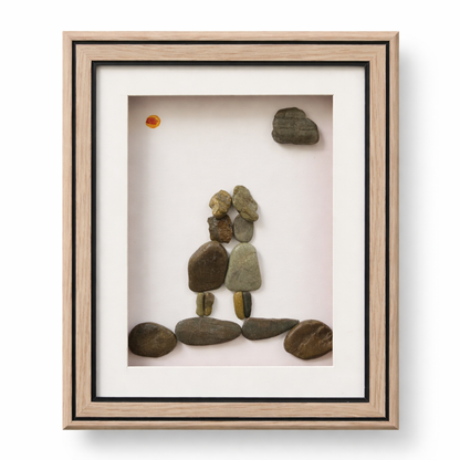 Mother’s Warm Embrace Pebble Art Frame