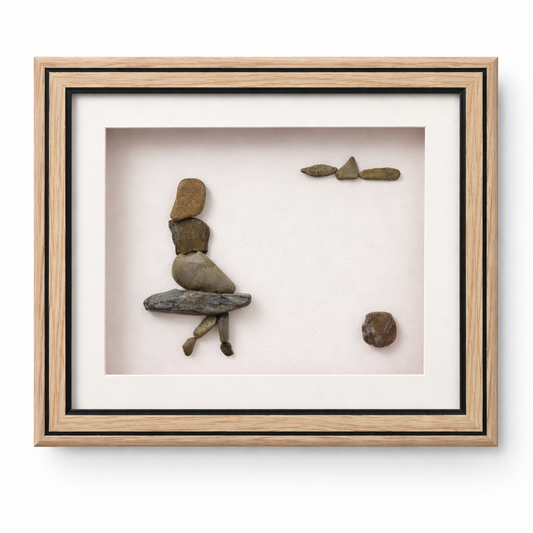 "Lift Me Higher" Silent Composition Pebble Art Frame