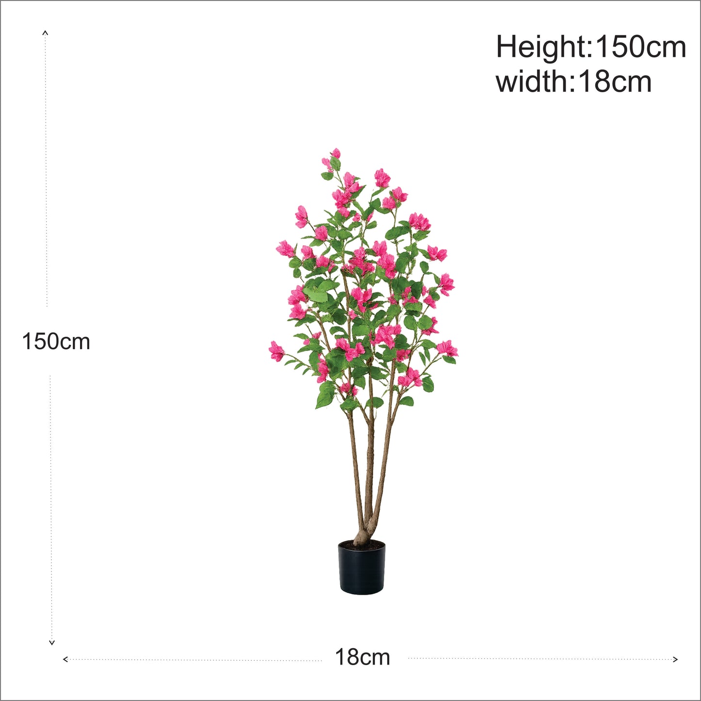 Premium Artificial Pink Bougainvillea Tree 59"