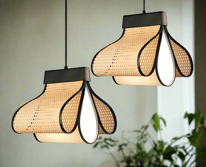 Handcrafted Rattan Cane Pendant Light Pixie