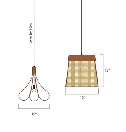 Handcrafted Rattan Cane Pendant Light Pixie