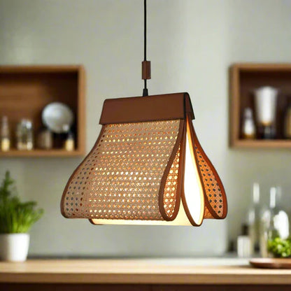 Handcrafted Rattan Cane Pendant Light Pixie