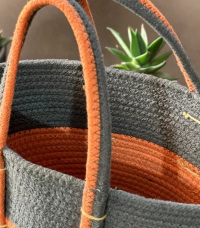 Oval Willow Basket – Handwoven Kashmiri Wicker Shopping Basket with Single Handle – 17″ x 7.5″ x 18″