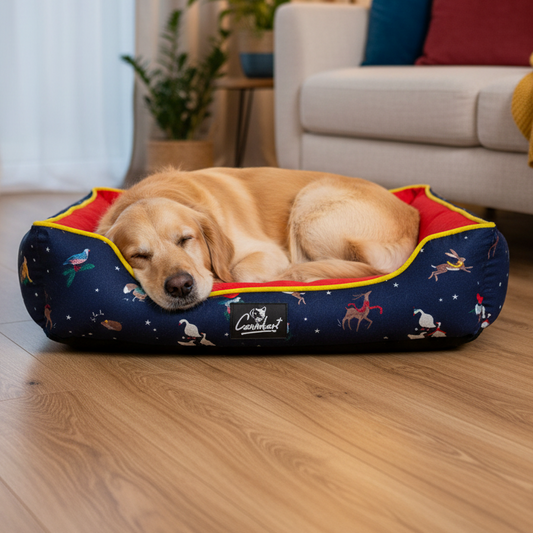 Premium Printed Dog Lounger Bed Mid Night Jungle