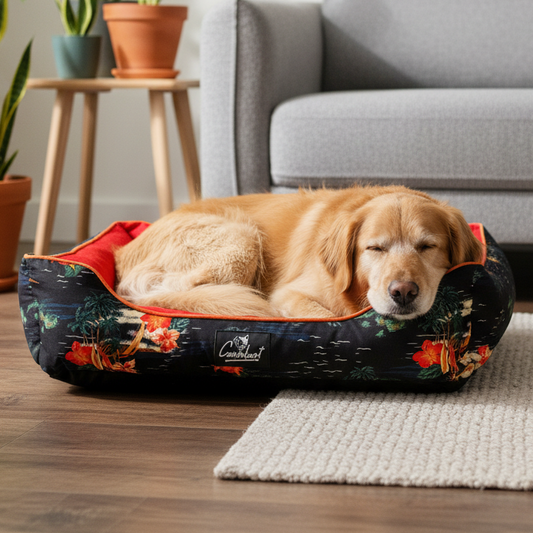 Premium Printed Dog Lounger Bed Tropical