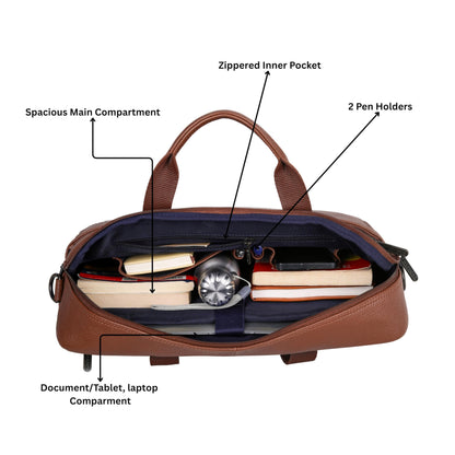 Wildhorn Premium Leather Laptop Messenger Bag | Executive Smart Office Satchel