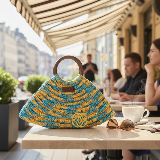 Handcrafted Crochet Raffia Hand-Carry Bag