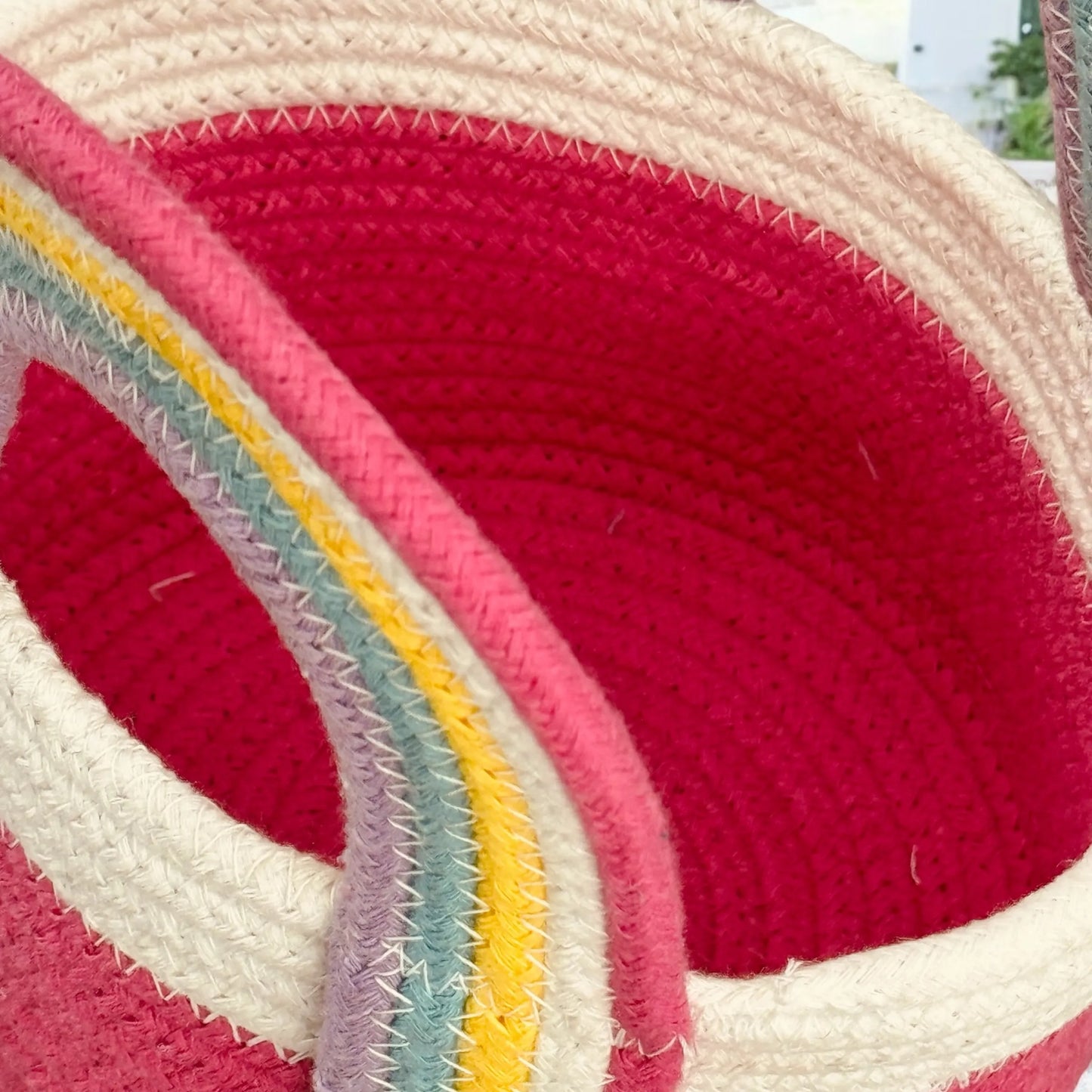 Rainbow Arch Hand-Woven Cotton Basket