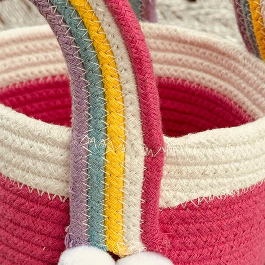 Rainbow Arch Hand-Woven Cotton Basket
