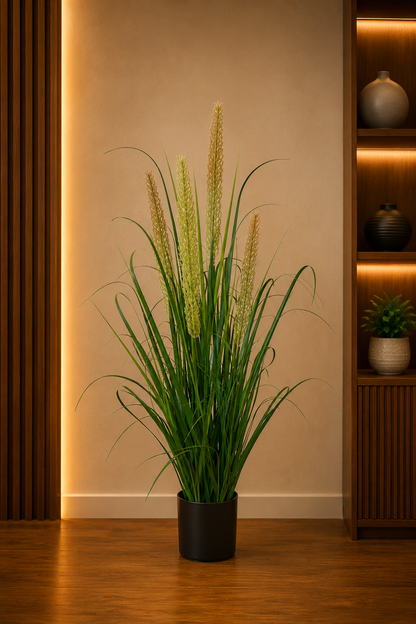Artificial Onion Grass Plant with Reeds – 35.43″