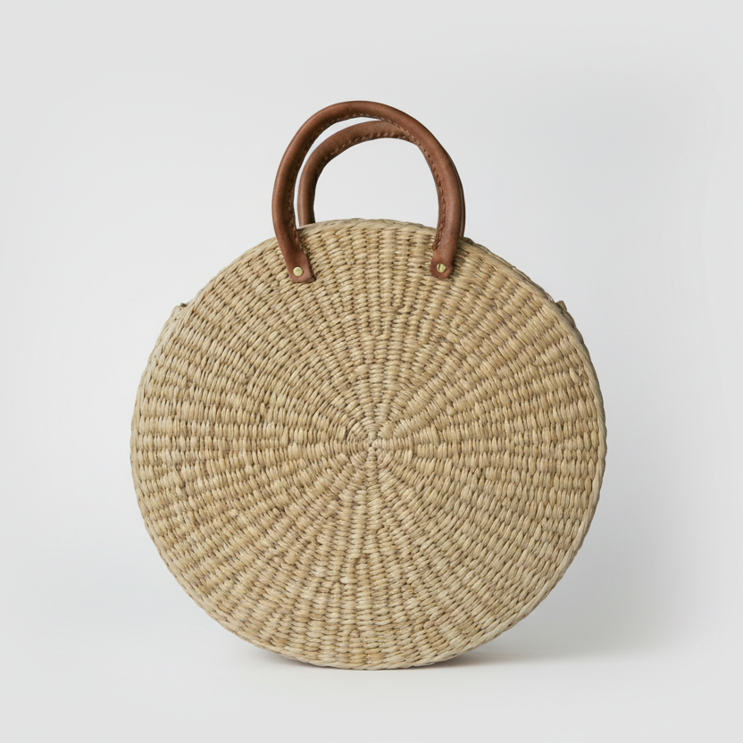 Artisan Kauna Grass Sunburst Round Bag