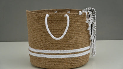 Round Woven Handcrafted Jute Basket