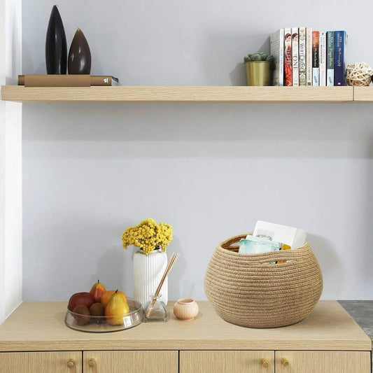 Handcrafted Round Jute Planter Basket