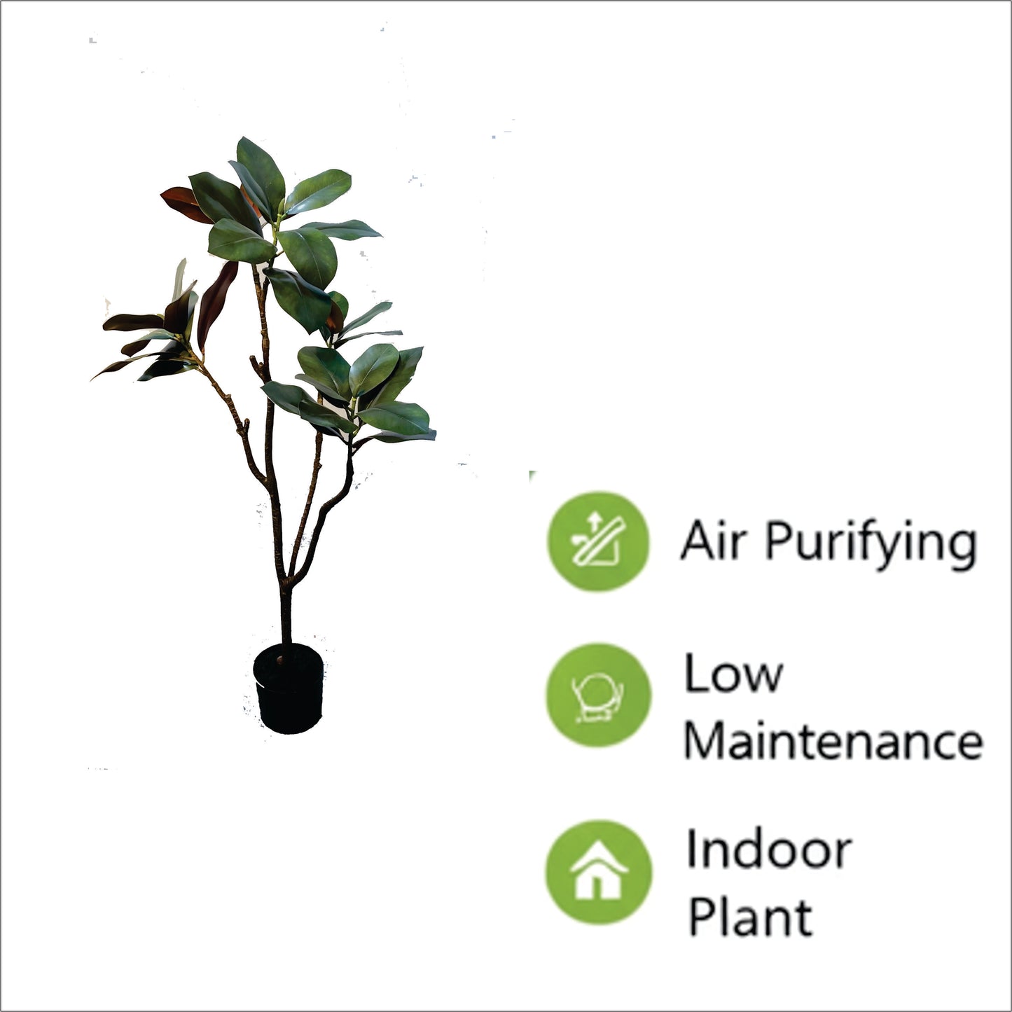 Premium Artificial Rubber Plant Tree 47"