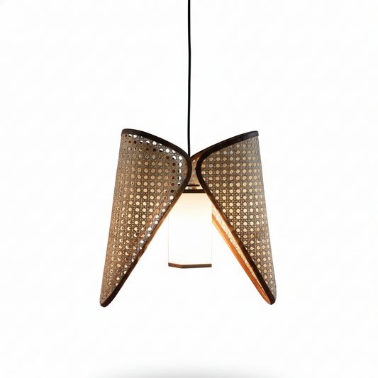 Rattan Butterfly Pendant Light – Handwoven Boho Chic Lighting 12″x12″