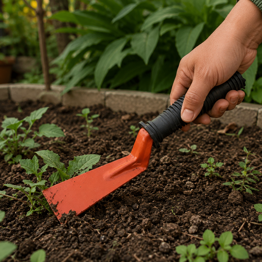 Mini Orange Hoe – Compact Garden Tool for Precision Work