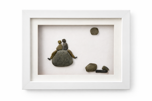 "You & Me" Couple Pebble Art Frame
