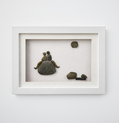 "You & Me" Couple Pebble Art Frame