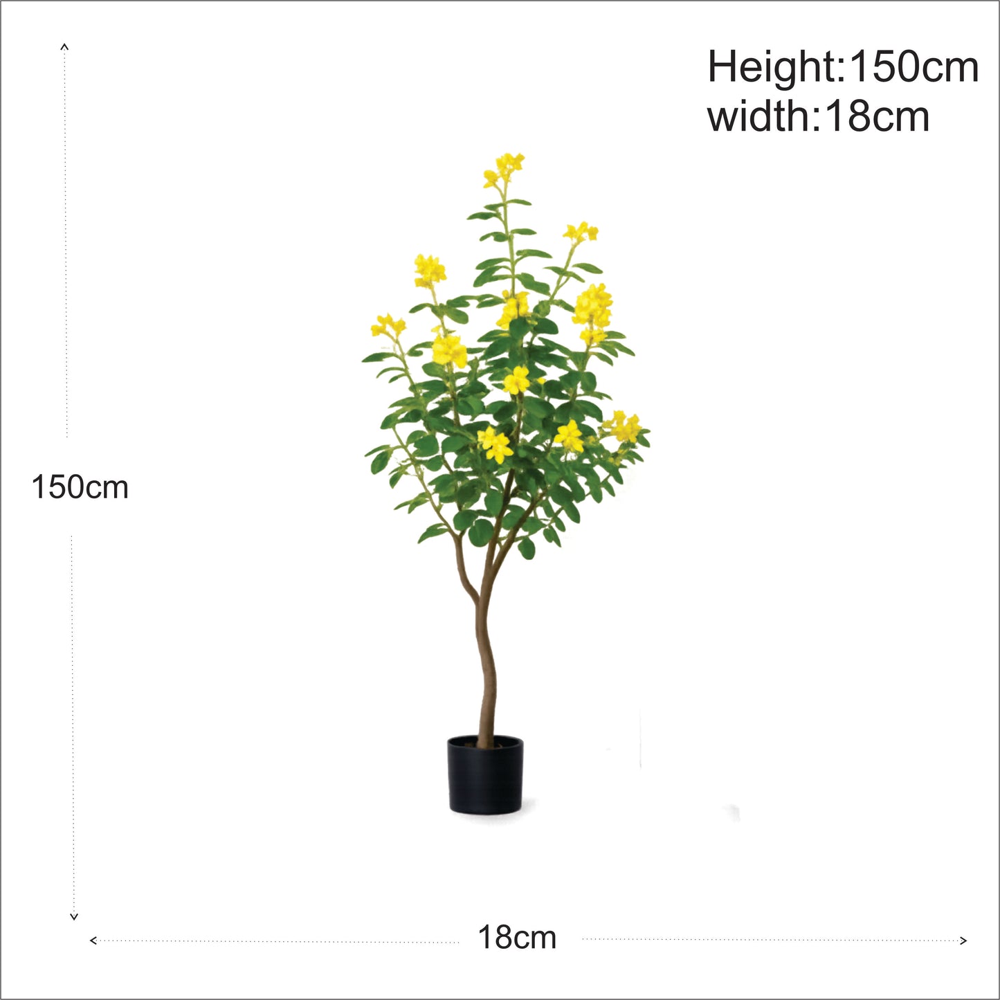 Premium Artificial Yellow Flowering Tree 59"