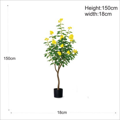 Premium Artificial Yellow Flowering Tree 59"