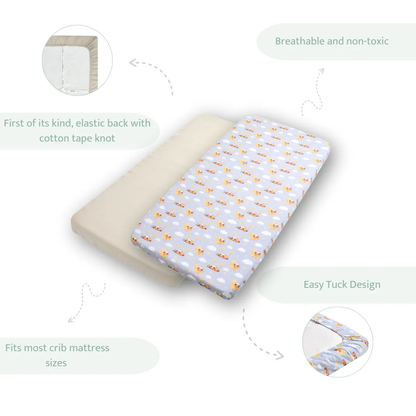 Sovana Premium 4-Piece Baby Cot Combo Sleepy Animal