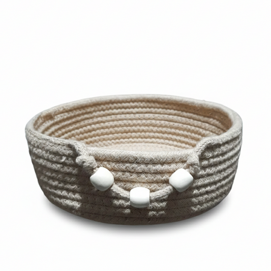 Round Cotton Basket With Handle