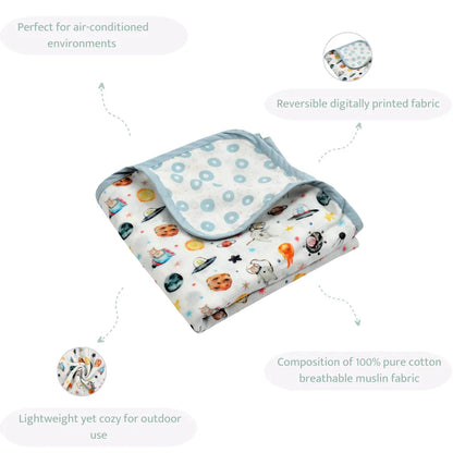 Pets Of The Galaxy 6-Layer Reversible Muslin Blanket