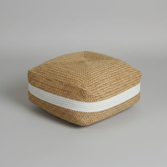 Handcrafted Square Jute Floor Cushion Pouf