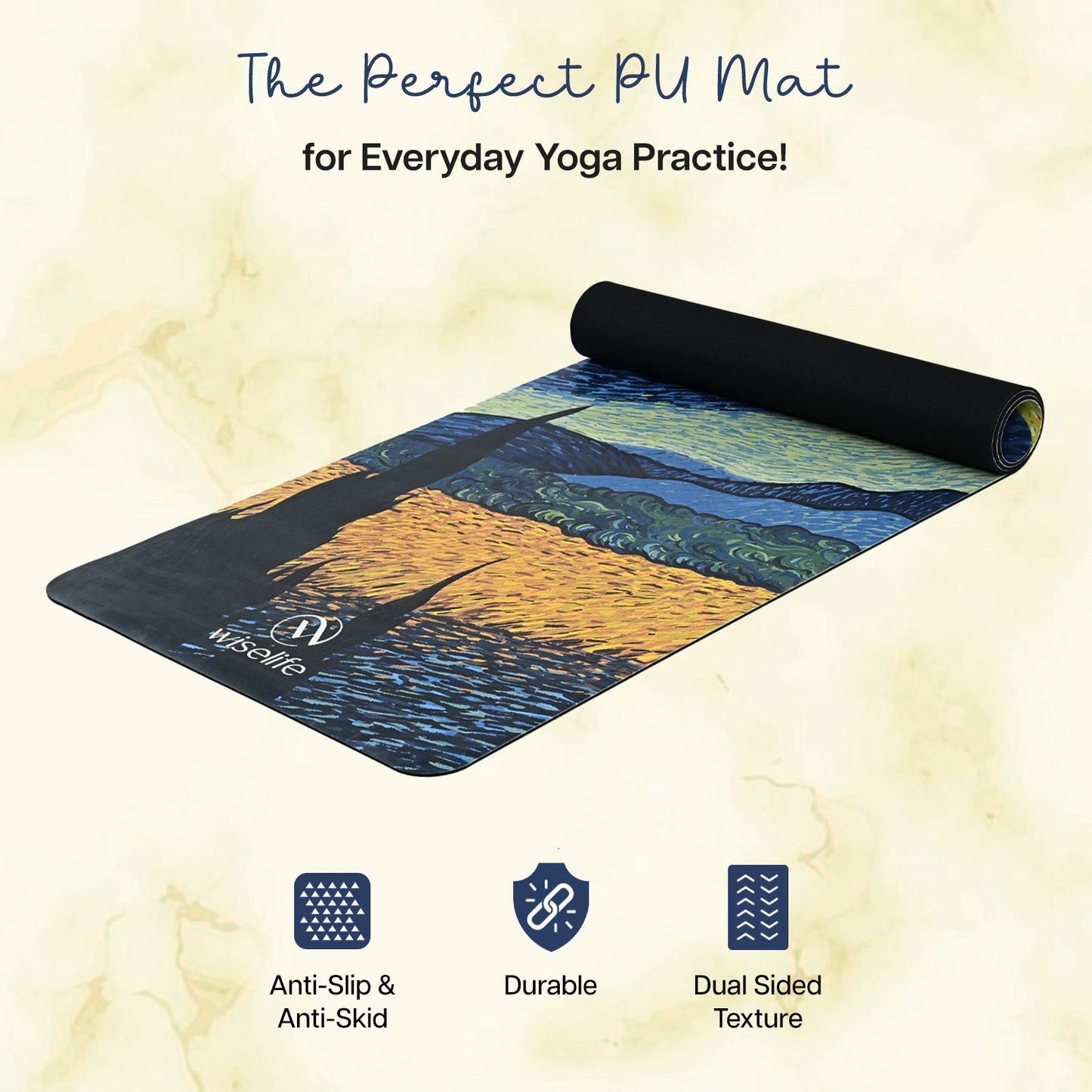 Professional PU & Natural Rubber Yoga Mat - 6mm