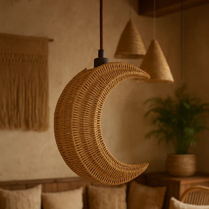 Handcrafted Wicker Rattan Pendant Light Suyash