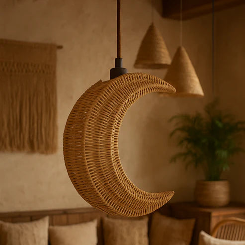 Handcrafted Wicker Rattan Pendant Light Suyash