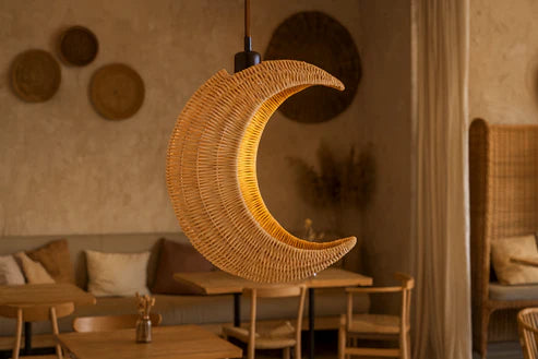 Handcrafted Wicker Rattan Pendant Light Suyash
