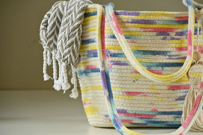 Handmade Cotton Tie-Dye Shoulder Tote Bag