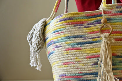 Handmade Cotton Tie-Dye Shoulder Tote Bag