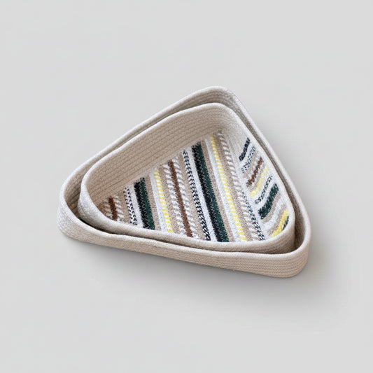 Cotton Braided Triangle Shape Baskets