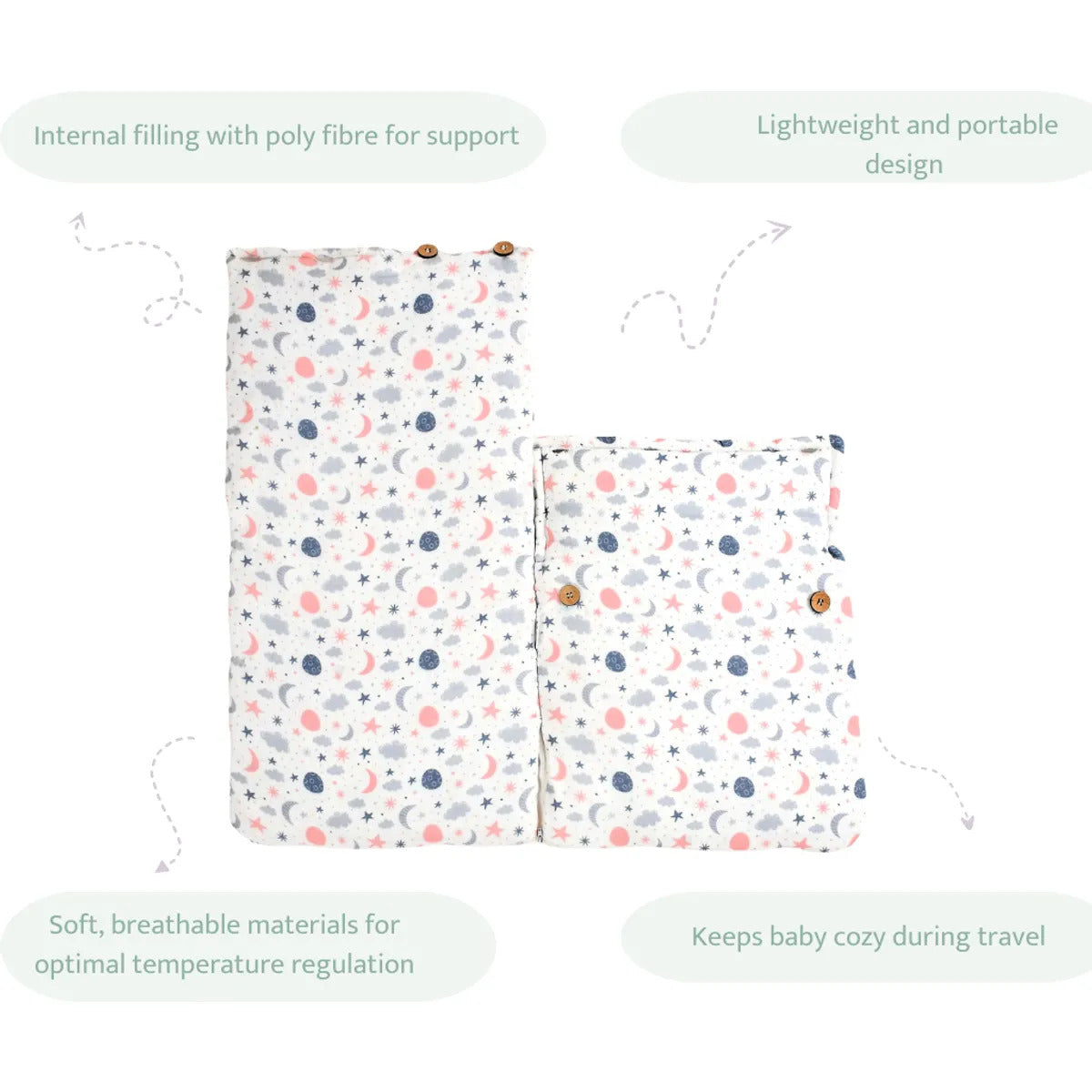 Sovana Twinklers 3-in-1 Muslin Carrier Nest & Sleeping Bag