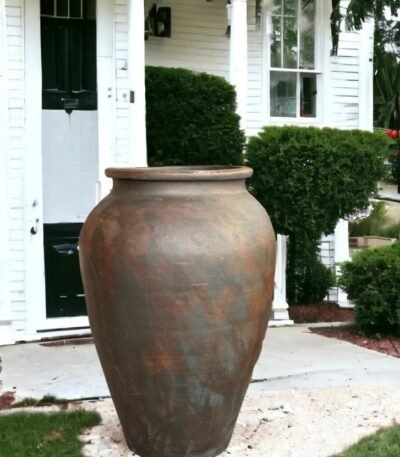 Epic Savanur Terracotta Urn – Handmade Dark Terracotta Sculptural Planter 26″, 30″ & 36″