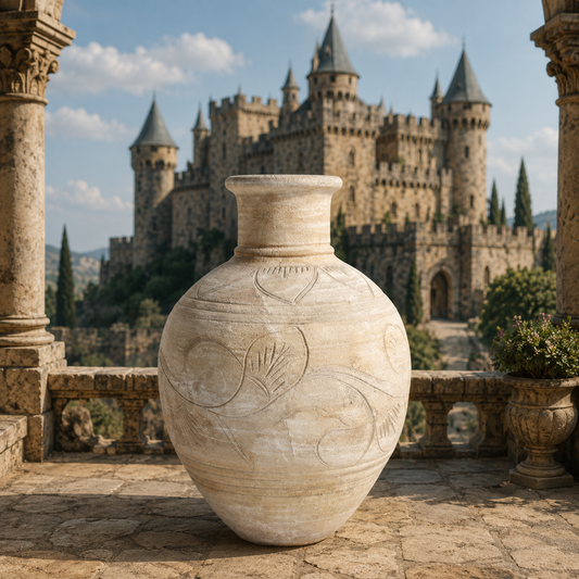 Dhosi Elegant Terracotta Etched Urn Planter